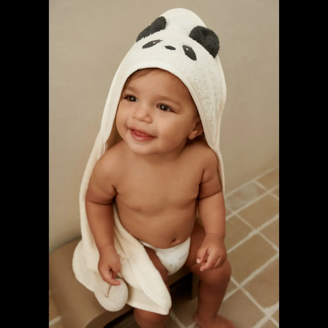 Liewood Albert Babyhandtuch mit Kapuze Panda creme de la creme Hot