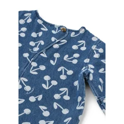 Liewood ANGELICA Bedrucktes Denim-Kleid Cherry blossom / Medium blue denim