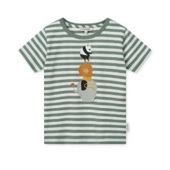 Liewood APIA T-Shirt mit Motiv Circus / Stripe peppermint / Creme de la creme Sale