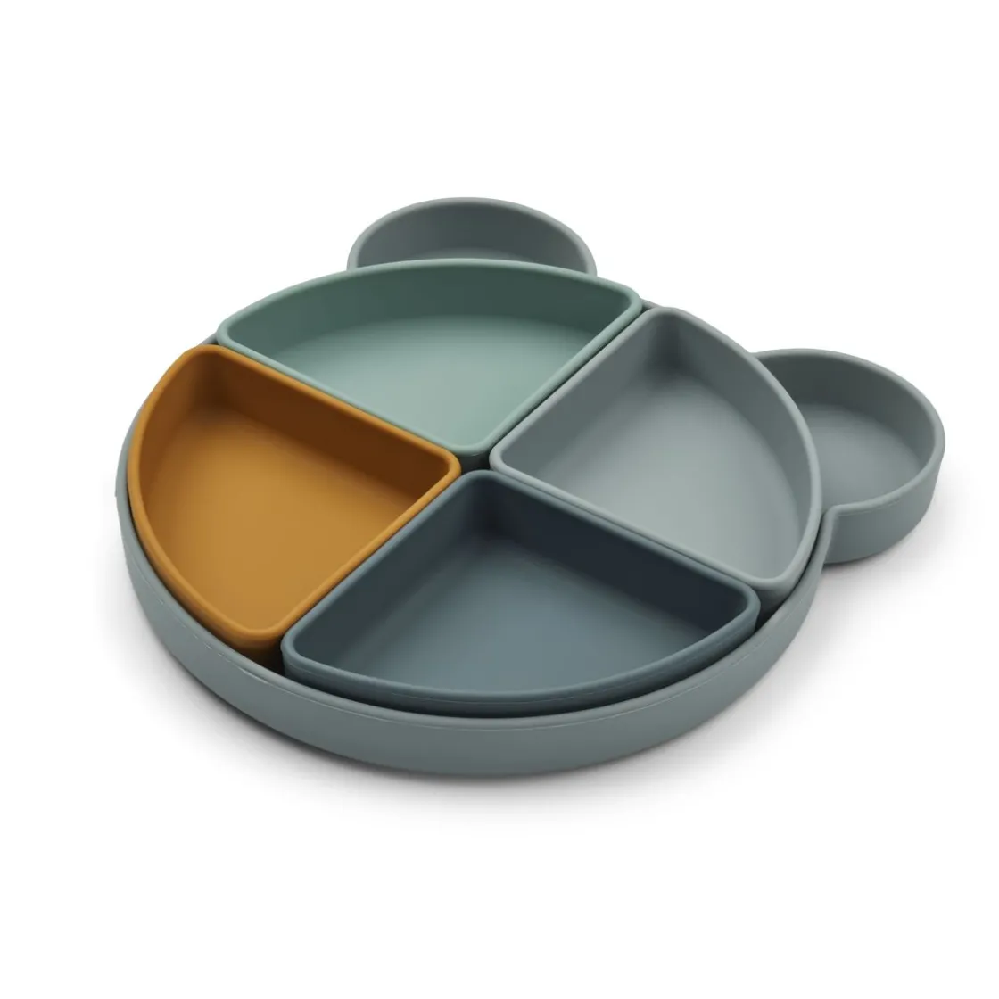 Liewood Arne unterteilter Teller Mr bear blue fog multi mix Sale