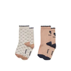 Liewood Azenore Socken 2er-Pack Bow Tuscany rose / Double dots mix Sale