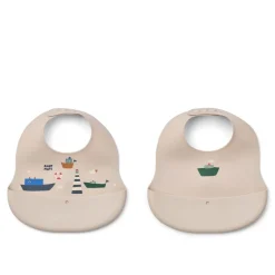 Liewood EMBER Bedruckte Lätzchen, 2er-Pack Sailing / Sandy Sale