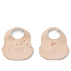 Liewood EMBER Bedruckte Lätzchen, 2er-Pack Mini Butterfly / Apple blossom
