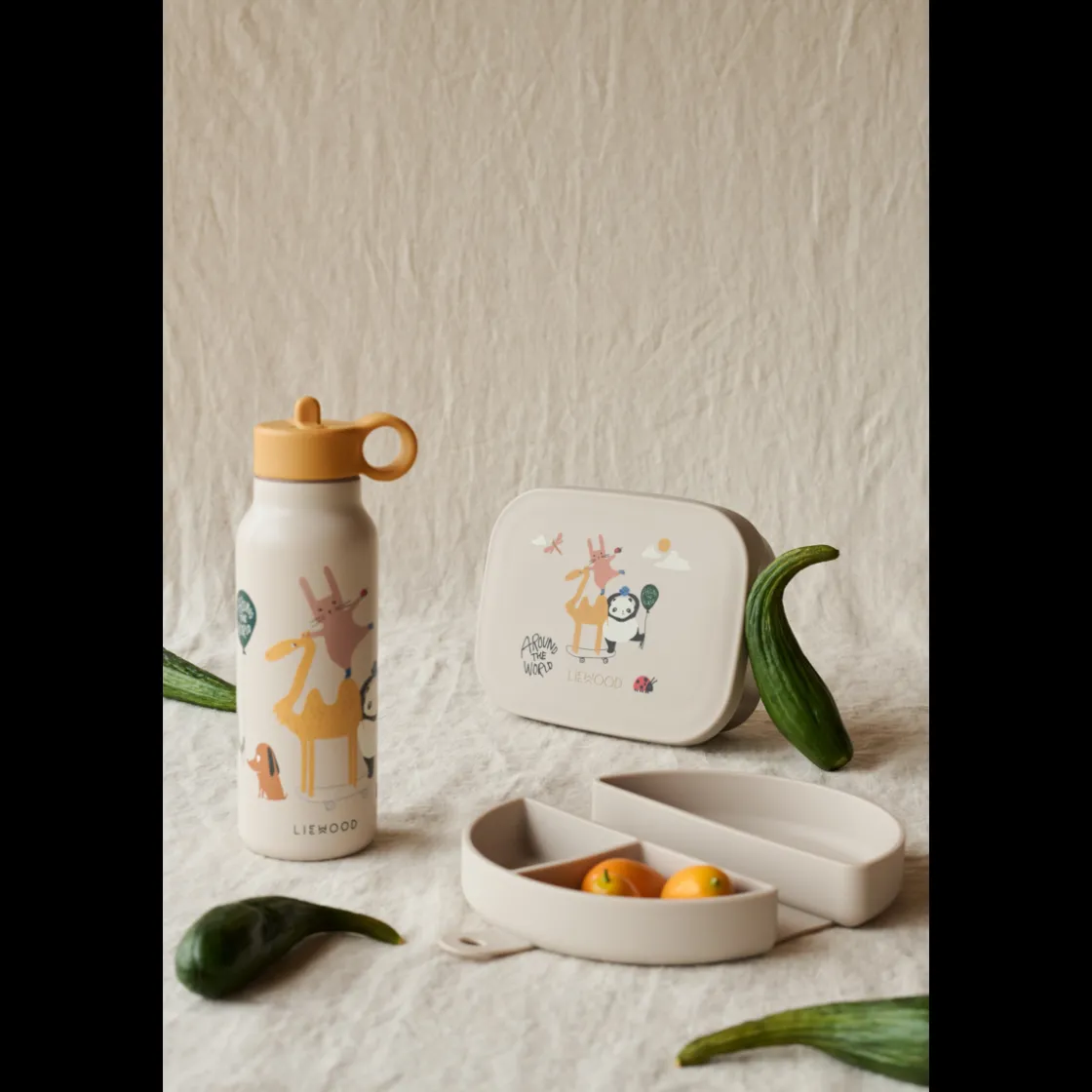 Liewood Eugene Faltbare Snack-Box Around the world / Sandy