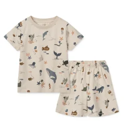 Liewood ILFORD Bedrucktes Pyjama-Set Sea creature / Sandy Best