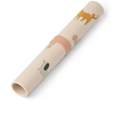 Liewood JUDE Bedrucktes Tischset Cats and Dogs / Sandy Hot