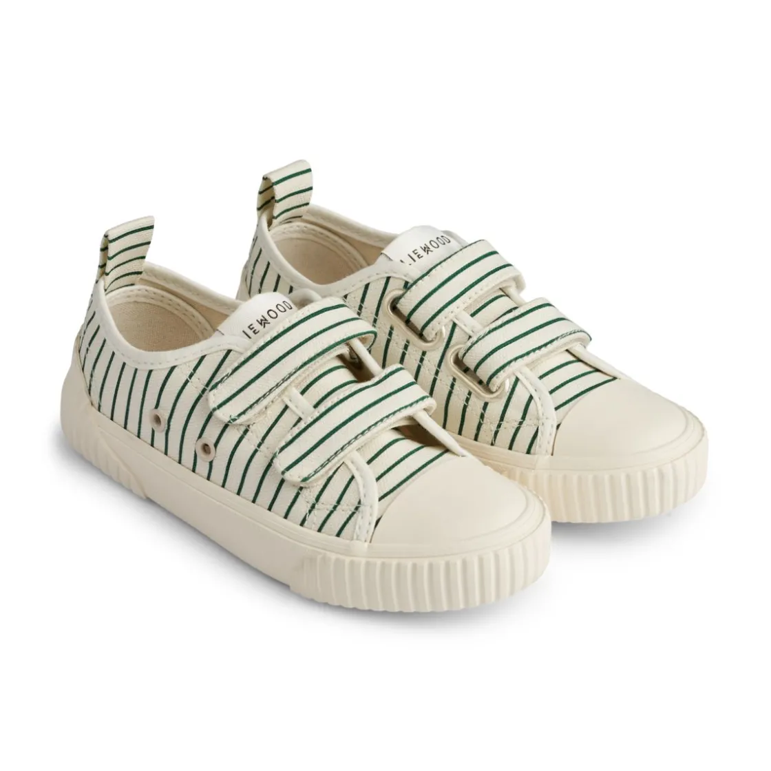 Liewood Kim Canvas-Schuh Stripe Garden green / Creme de la creme Sale