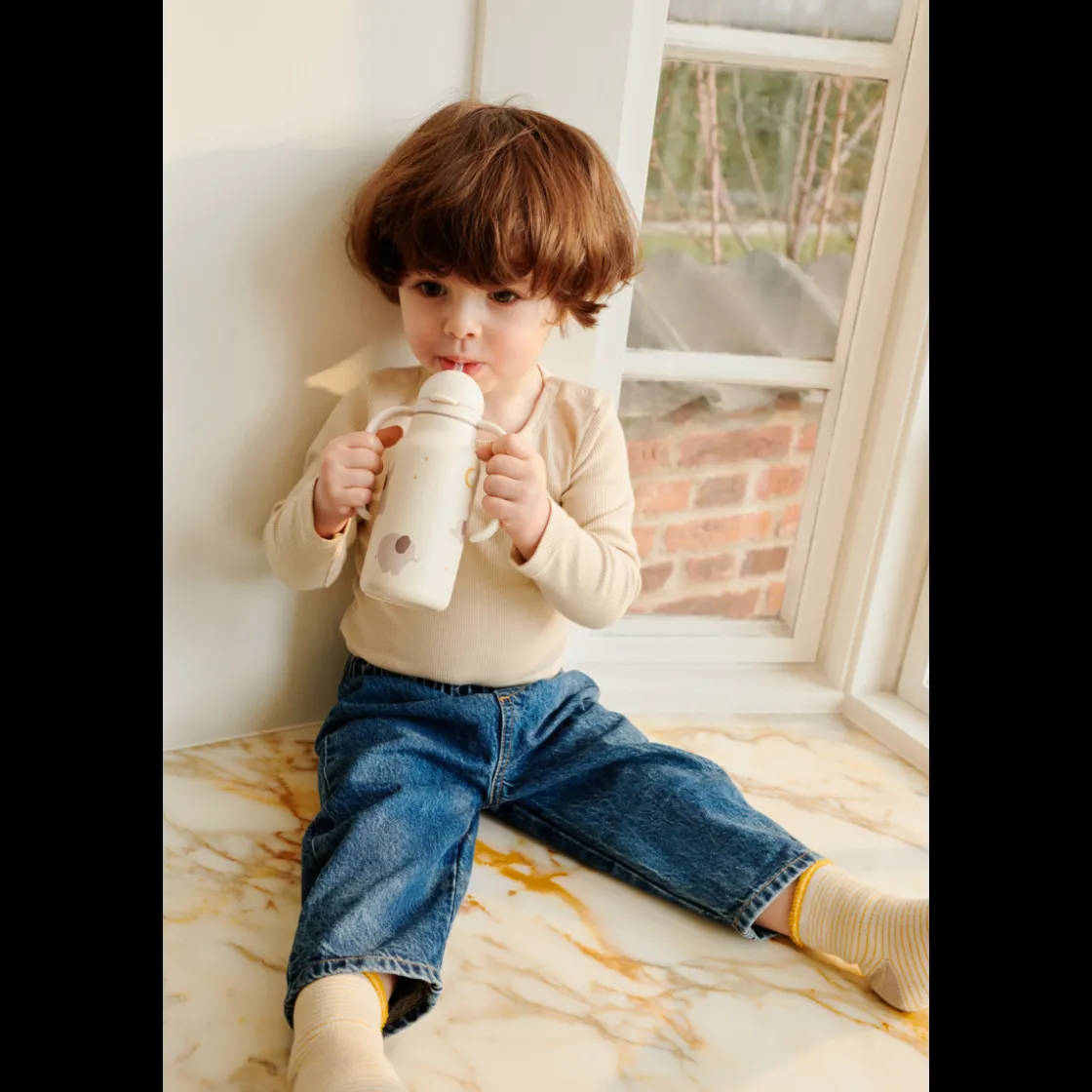 Liewood KIMMIE Bedruckte Flasche 250 ml Elephant / Creme de la creme Online