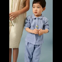 Liewood Kory Seersucker-Hemdjacke mit Karos Y/D Check Riverside / Crisp white Best