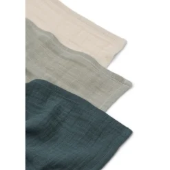 Liewood Lewis Baumwollmusselin Tuch 3er-Pack Dove blue mix Outlet