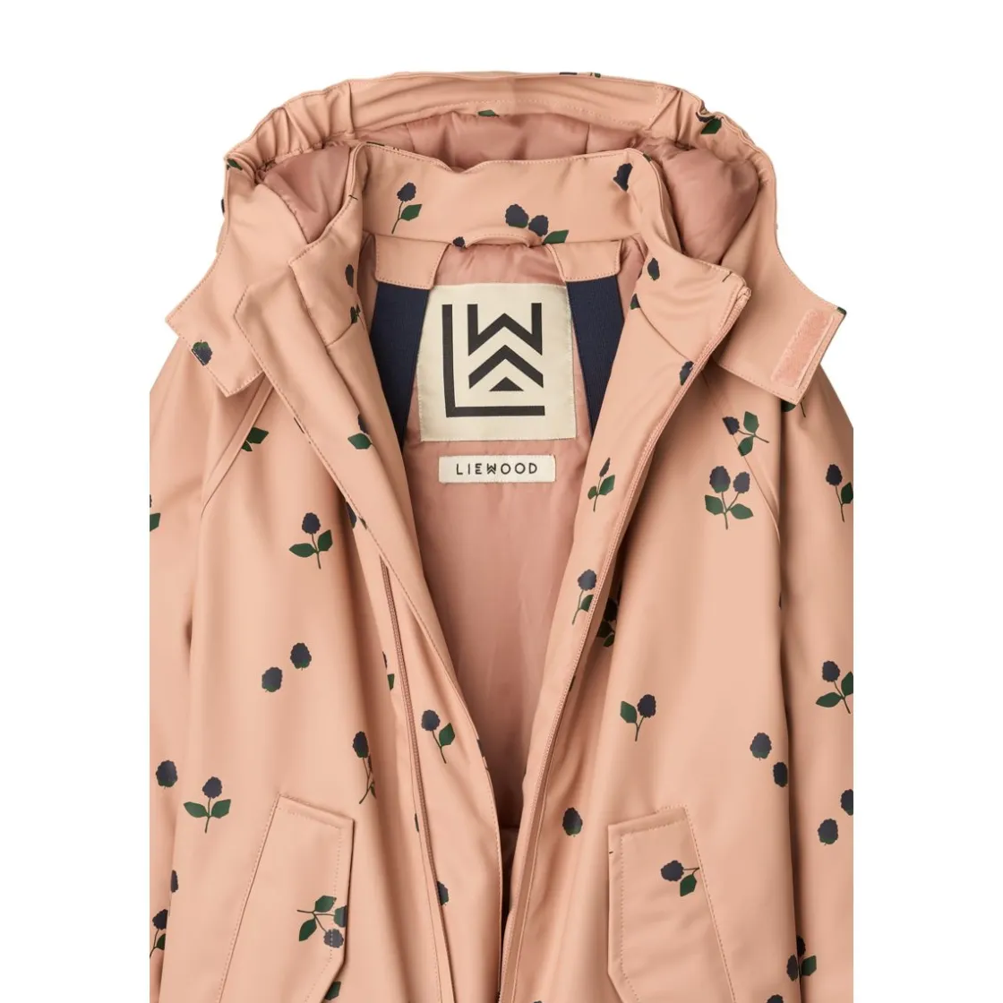 Liewood MADDY PU-Regenkombi Berry / Pale tuscany / Embroidery New