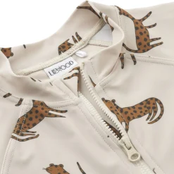Liewood Max Langarm-Badeanzug Leopard / Sandy