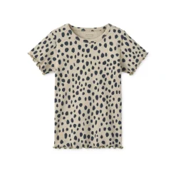 Liewood Nieve Geripptes T-Shirt Leo spots / Mist Outlet