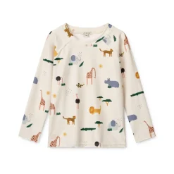 Liewood NOAH Bedrucktes Langarm-Schwimm-T-Shirt Safari sandy mix