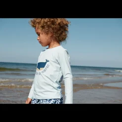 Liewood Noah Langarm-Badeshirt It comes in waves / Pure sky Clearance