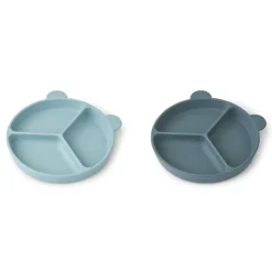 Liewood Stacy Menüteller mit Saugnapf 2er-Pack Sea blue / Whale blue Online