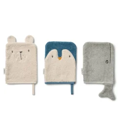 Liewood SYLVESTER Waschlappen 3er-Pack Arctic Sea /Ocean view Hot