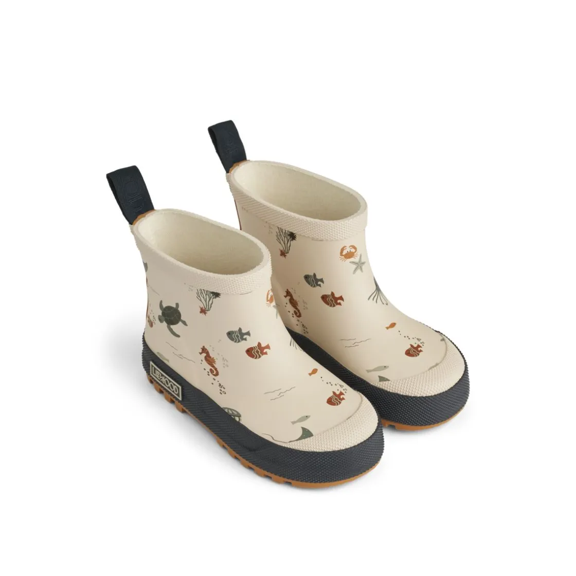 Liewood Tekla Kurzer Regenstiefel mit Print Sea creature / Sandy Discount