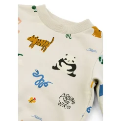 Liewood THORA bedrucktes Sweatshirt Around the world / Sandy Discount