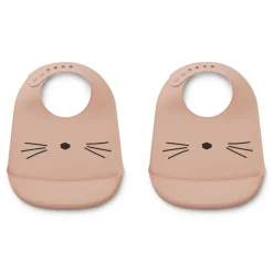 Liewood Tilda Silikon Lätzchen 2er Pack Cat rose Outlet