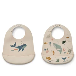 Liewood Tilda Silikon Lätzchen 2er Pack Sea creature / Sandy Clearance
