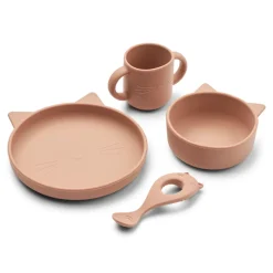 Liewood Vivi Silikongeschirr 4er Pack Baby Cat dark rose New