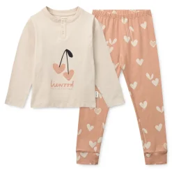 Liewood WILHELM bedrucktes Pyjama-Set Heart / Sweetheart / Pale tuscany / mix Outlet