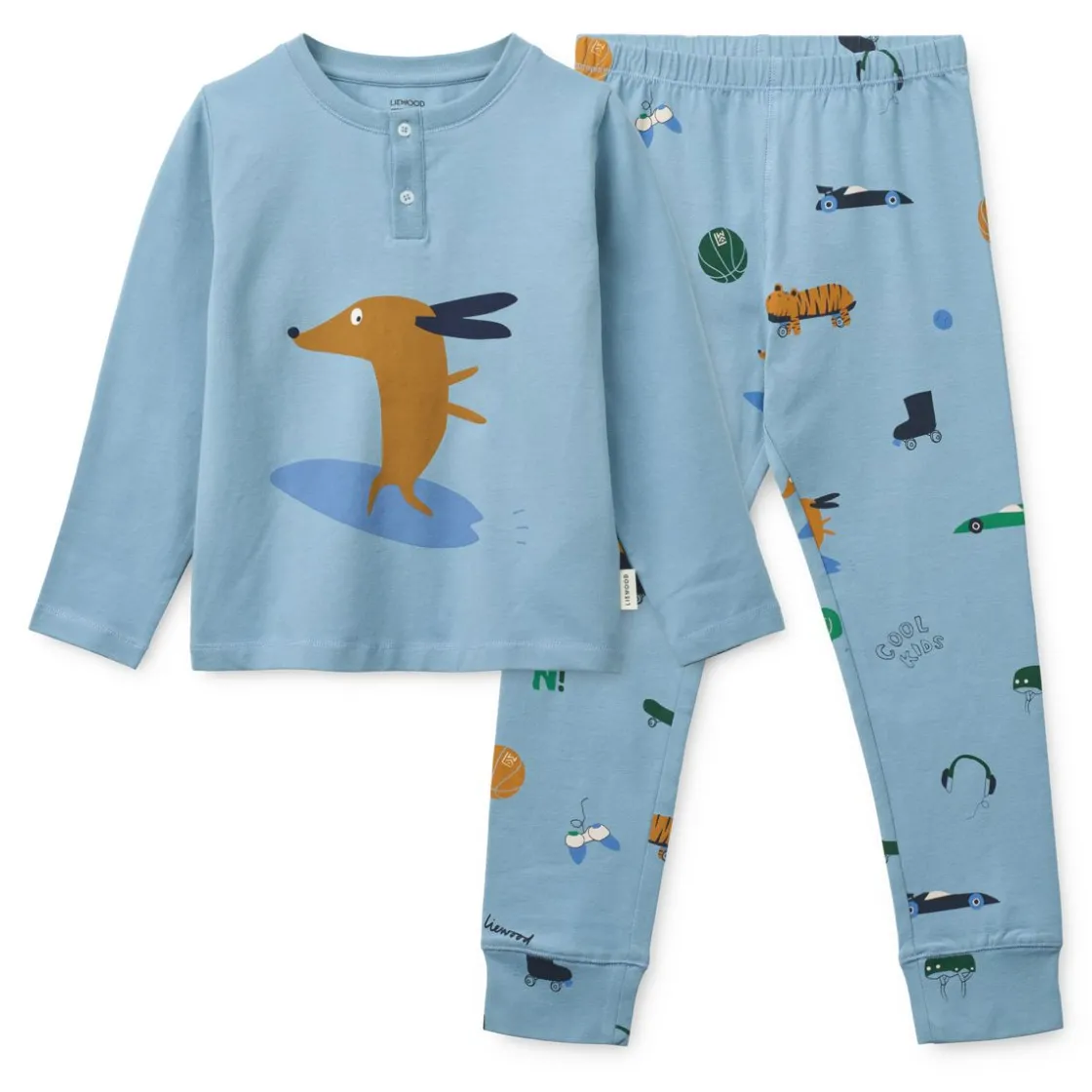 Liewood WILHELM bedrucktes Pyjama-Set Dog / fun / beach blue / mix Online