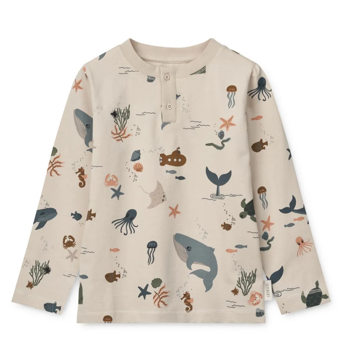 Liewood WILHELM Bedrucktes Pyjama-Set Sea creature / Sandy Hot