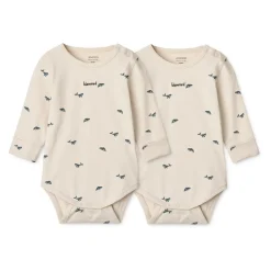 Liewood YANNI Baby-Bodystocking 2er-Pack Mini whale / Sandy Hot