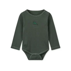 Liewood Yanni printed body stocking ls 2-pack Dinosaurs Mist / Forest green New